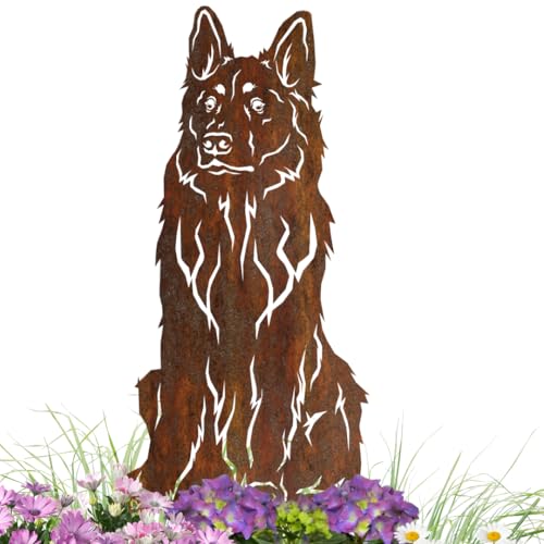 Terma Stahldesign Edelrost Gartenstecker Hund Altdeutscher Sch Ferhund