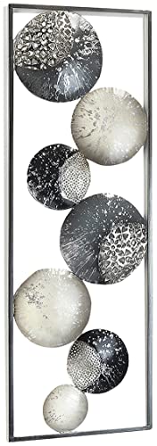 Kobolo Wandbild Wanddeko Metallbild Slices Metall Wei Grau