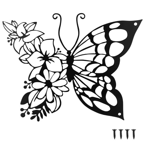 Metall Wanddeko Schwarze Schmetterling Deko Wanddekoration Metall Wand