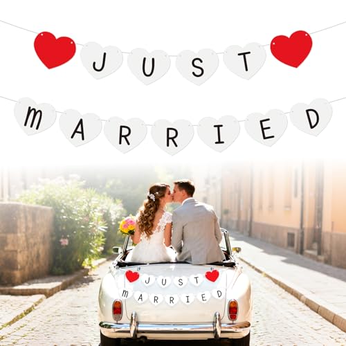 Just Married Girlande Deko Hochzeit Girlande Vintage Wimpelkette