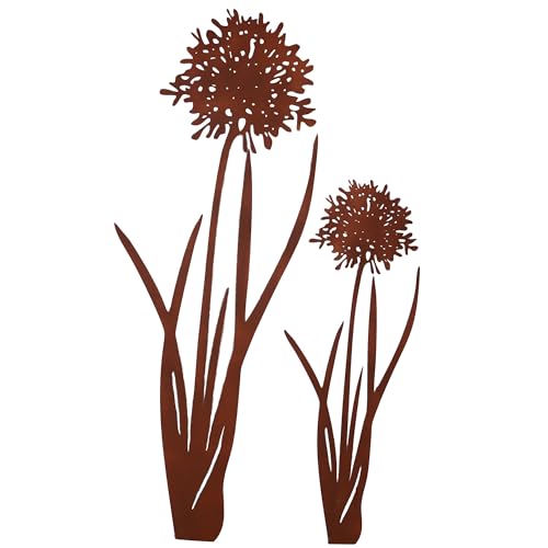 Unus Gartenstecker Agapantus 2er Set Gartendeko Rostoptik Roststecker