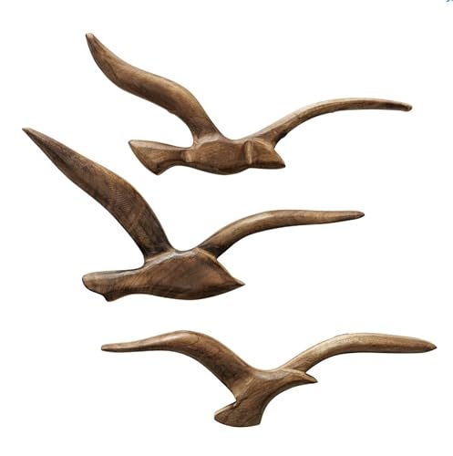 Rilostore M Wen 3er Set Holz Braun Wanddekoration