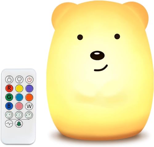 Nahkzny Led Nachtlicht Kinder 9 Farben Fernbedienung Nachtlampe