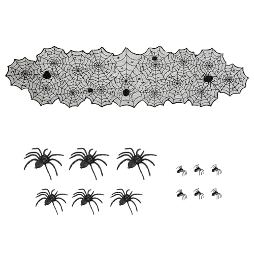 Halloween Tischdeko Tischdecke Spinnen Tischl Ufer Spinnennetz Mit