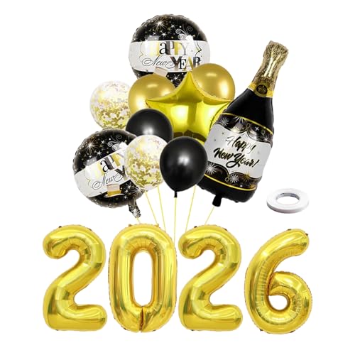 15 St Ck Luftballons Silvester Deko 2026 Set