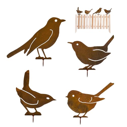 Chaneehann Gartenstecker Rost Deko Garten Deko 4 Rost