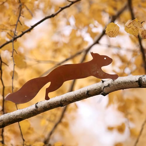 Rostiges Eichh Rnchen Deko Gartenstecker Zum Schraube In