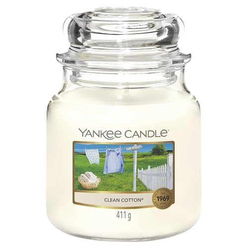Yankee Candle Duftkerze Im Glas Mittelgro Clean Cotton