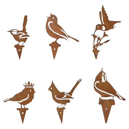 Dzmuero Gartenstecker 6 St Ck Gartendeko Rost Gartenstecker