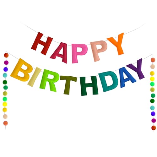 Zephyrcraft Happy Birthday Banner Wiederverwendbare Wimpelkette Mit Buchstaben