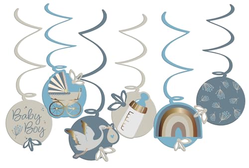 Folat 24985 Baby Shower Deko Babyparty Blau Wei