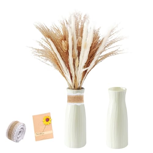Pampasgras Mit Vase 41 St Ck Pampasgras Deko