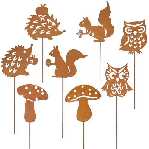 8er Gartendeko Rost Gartenstecker Garten Herbstdeko Metall F