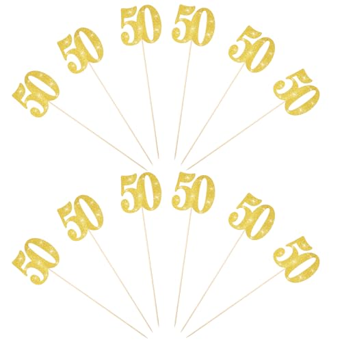 Goldene 50 Geburtstag Torten Topper Set 12 St