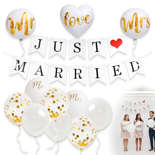 Hochzeitsdeko Set Mit Just Married Girlande Mr Mrs