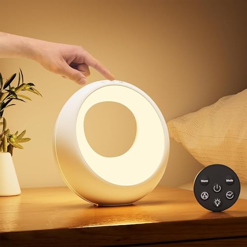 Bonsery Nachttischlampe Touch Dimmbar Rund Mit Fernbedienung Led