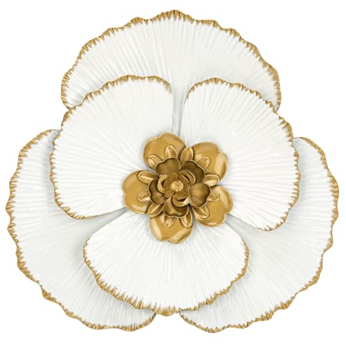 3er Set Wandskulpturen Wandblume Aus Metall Magnolie Wandschmuck