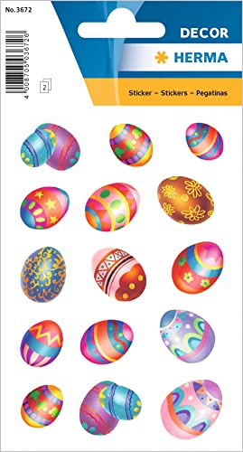 Herma 3672 Aufkleber Ostereier Glitzer Bunt Klein 30