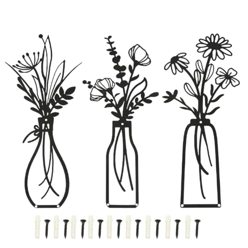 Suerhatcon 3 St Ck Metall Blumen Wanddekoration Metallbilder