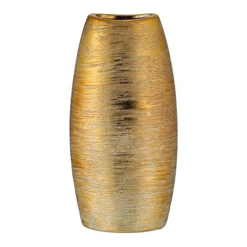 Brandsseller Elegante Goldene Keramikvase 25x12x6 Cm Luxuri Ses