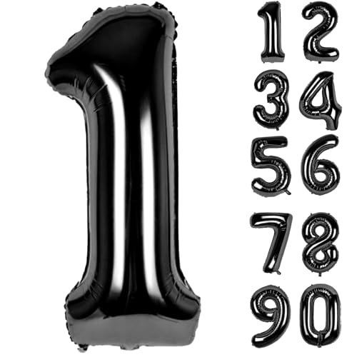 Zahlen Luftballons Geburtstag 1 Schwarz Folienballon Riesen 83cm