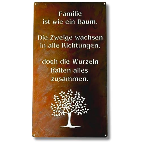 Rostikal Familie Wie Ein Baum Liebevolles Deko Gartenschild