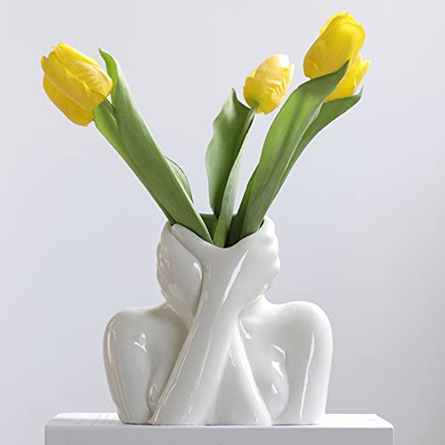 Yundxi Keramik Gesicht Vase Blumenvase Minimalistischen Stil Keramikvasen