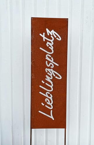 Edelrost Schild Lieblingsplatz 115 Cm X 27 Cm