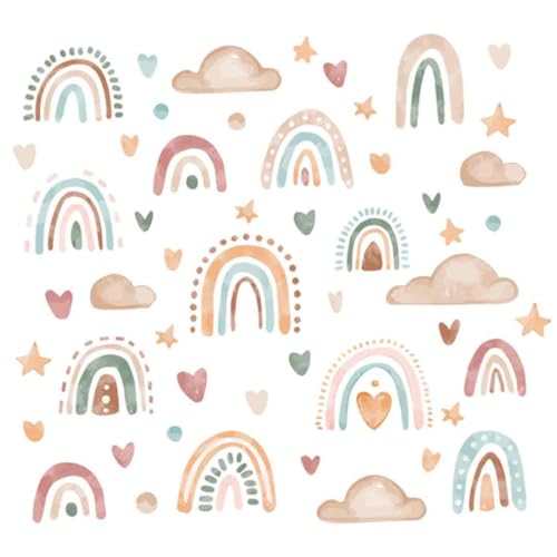 Regenbogen Wandsticker Mit Herzen Wandaufkleber Boho Wandtattoo Wandtattoo