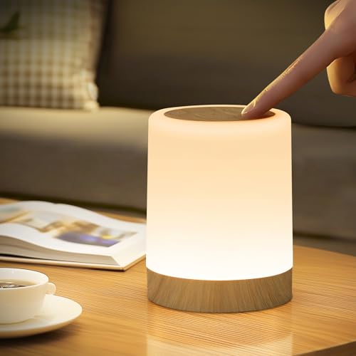 Bonsery Nachttischlampe Touch Dimmbar 256 Farben 3 Modi