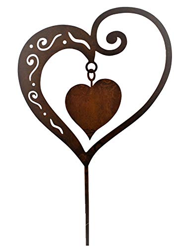 Rostikal Rost Gartenstecker Herz Deko 62 Cm Gartendeko