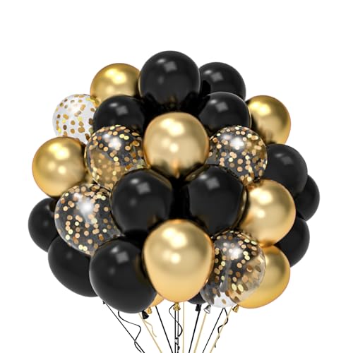 Luftballons Geburtstag Schwarz Gold 52 St Ck Helium