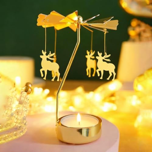 4everhope Drehbarer Kerzenhalter Goldener Drehbarer Teelichthalter Aus Metall