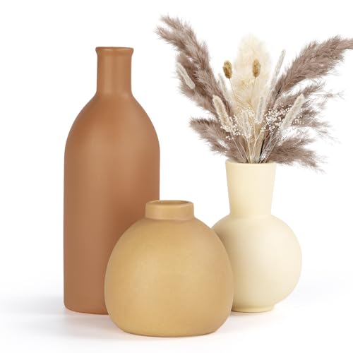Aevcvok Keramik Vase 3er Set Trockenblumen Deko Vasen