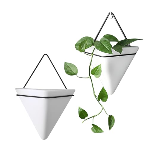 2pcs H Ngender Blumentopf Blumentopf Wanddeko Wandvase Keramik