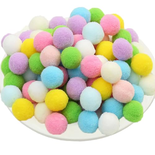 100 St Ck Bunt Pompons Zum Basteln 30mm
