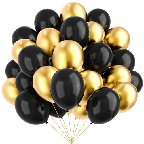 Ymsz Luftballons In Schwarz Und Gold 67 St
