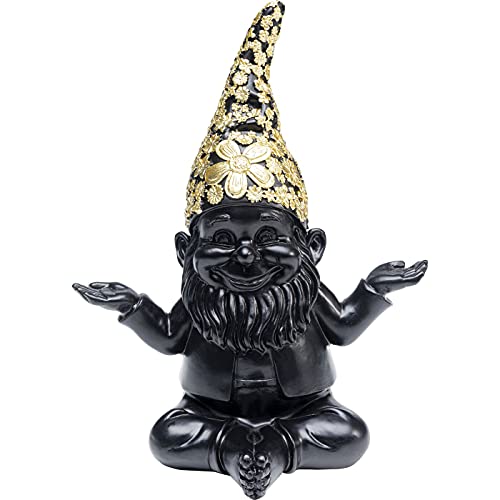 Kare Design Deko Figur Zwerg Meditation Schwarz Gold