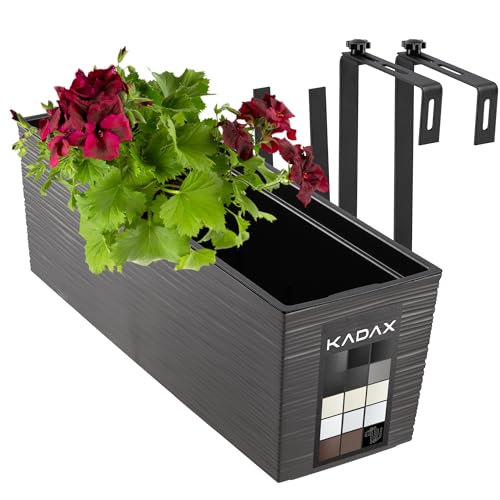 Kadax Blumenkasten 18 5x56 Cm Ritzmuster Grafit Mit