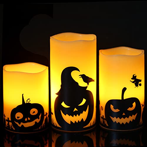 Eldnacele Flammenlose Halloween Kerzen Led Flackernde Batteriebetriebene Stumpenkerzen