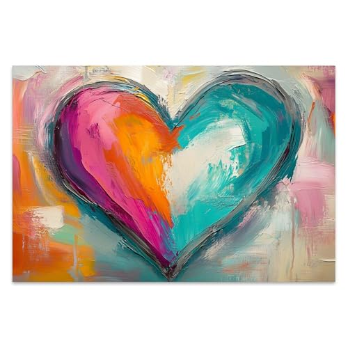Cotail Abstrakte Wandkunst Liebesherz Wanddekoration Leinwand Wandkunst Herz