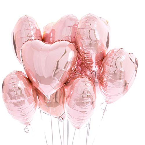 25 Herz Folienballons Rosegold Helium Luftballon Rose Gold