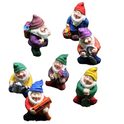 Xstary 7 St Ck Miniatur Gartenzwerge Gartenfigur Aus