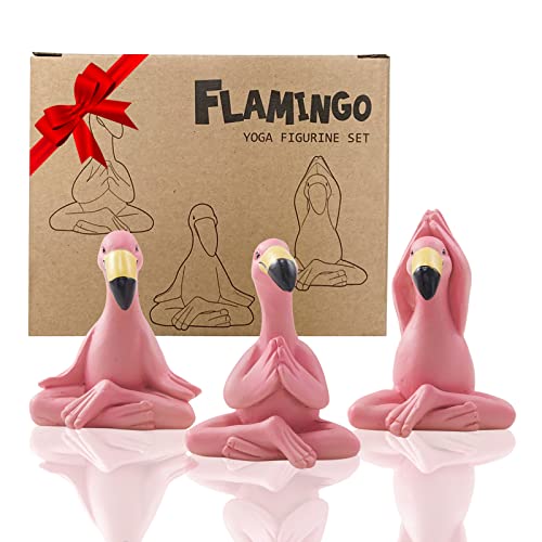 Yeomoo Yoga Flamingo Deko Figuren Miniatur Gartendeko F