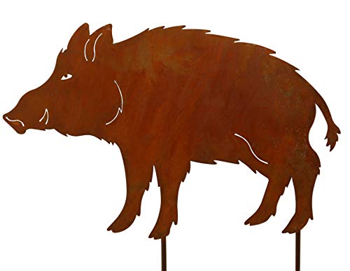 Bornh Ft Wildschwein Frischling Edelrost Rostige Gartendekoration Gartenstecker