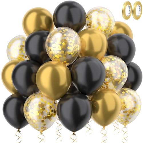 Luftballons Gold Schwarz Luftballons Geburtstag Set 60 St