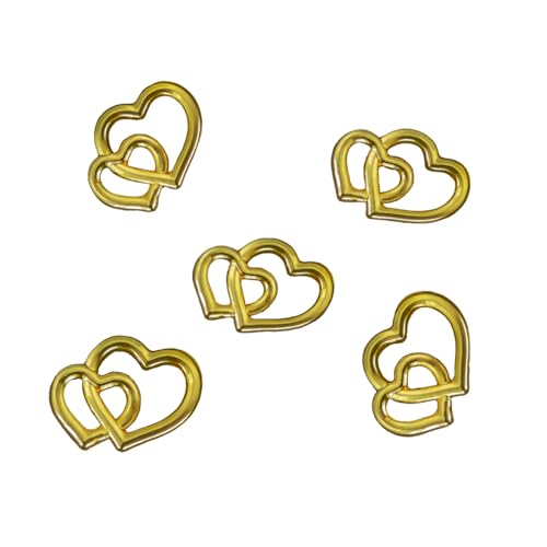 25 Doppelherzen Gold Deko Streuteile Tischdeko Hochzeit Verlobung