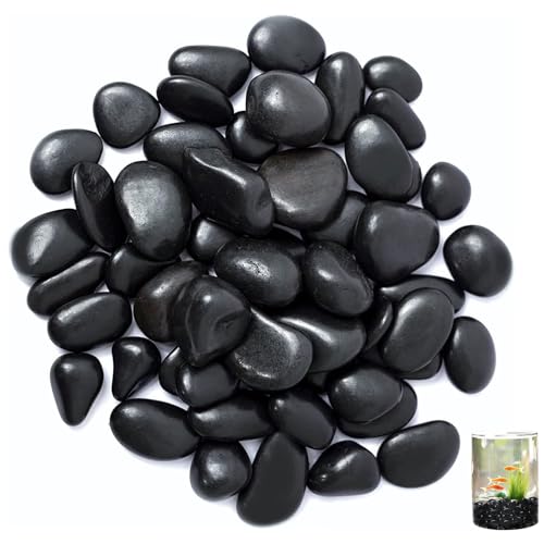 Viqiheoe Kieselsteine 1 3 Cm Schwarz Polierte Flusssteine
