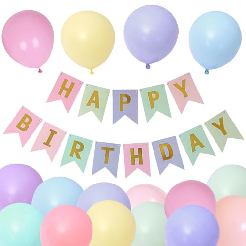 Macaron Luftballons Geburtstag Dekoration Set Happy Birthday Deko