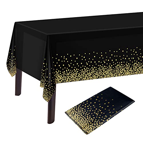 Plulon Schwarz Und Gold Dot Tischdecke 137 X